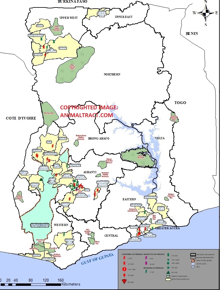 AREAS COMMONLY AFFECTED BY AFRICAN SWINE FEVER IN GHANA